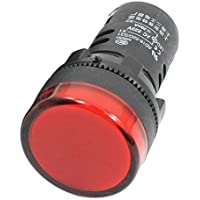 Los mejores  - Lampara piloto de senal - SODIAL(R)AD16-22D-S 21mm Lampara piloto de senal de plastico LED roja de rosca AC220V 2Pzs